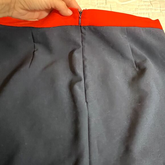 Pixley Skirt Womens L Blue Red Back Zip Lined Polyester Blend- 5649 - Picture 10 of 13